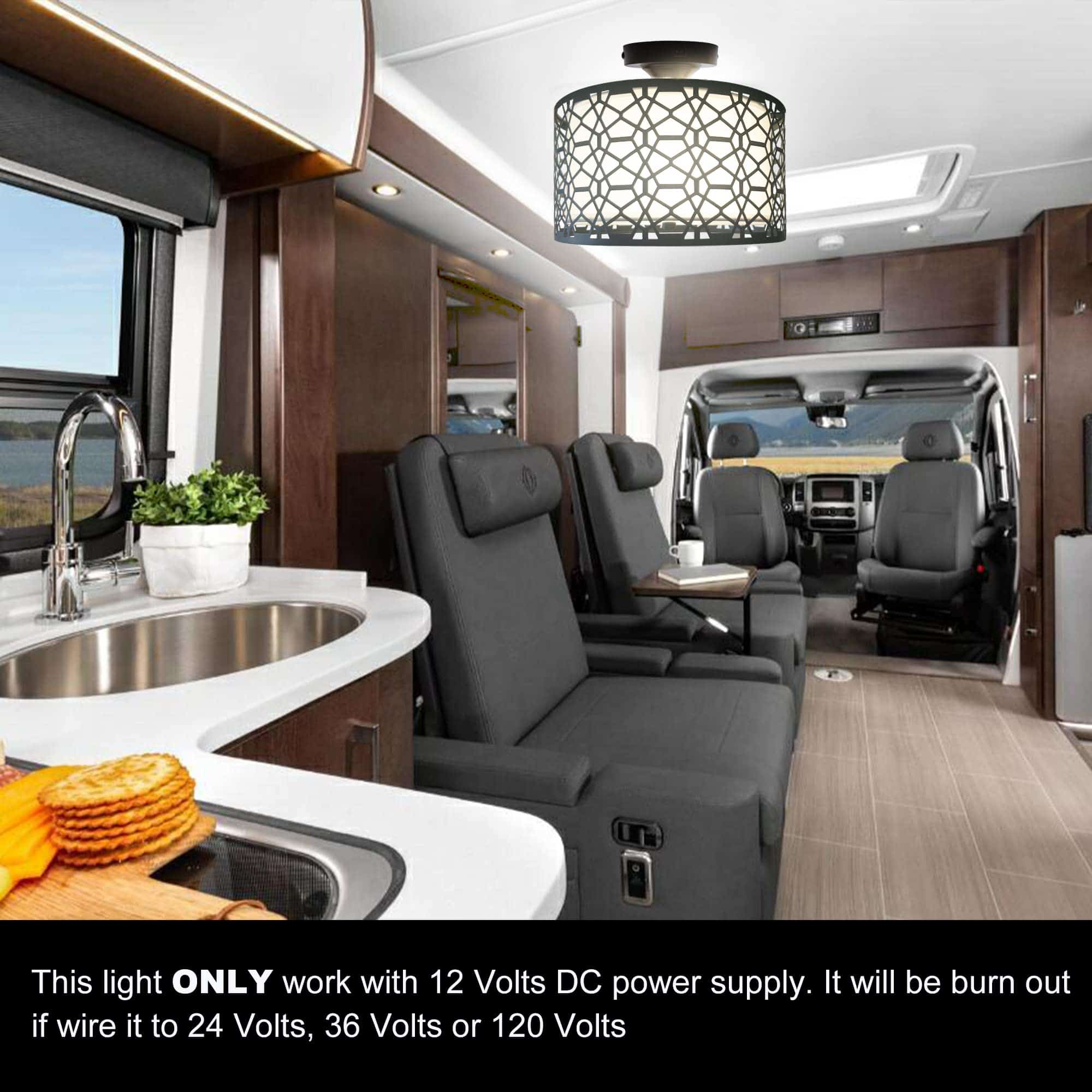 Facon 12V Lámpara Colgante para RV - 11'' Luz de Techo - Imagen 9
