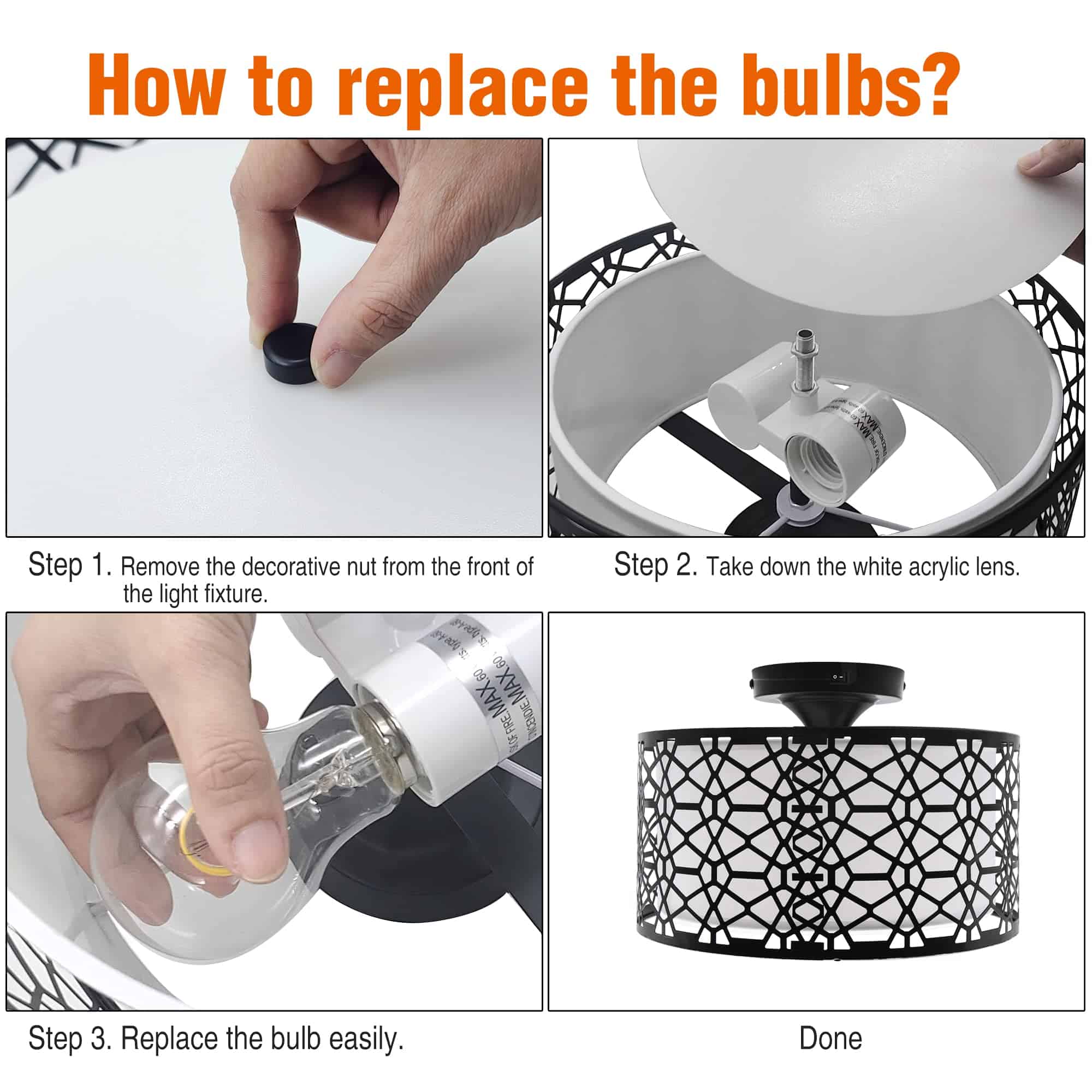 Facon 12V Lámpara Colgante para RV - 11'' Luz de Techo - Imagen 8