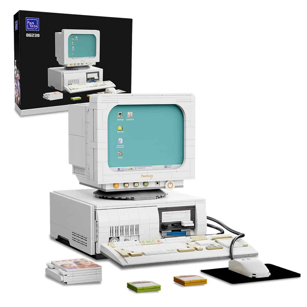 Set de bloques de construcción de computadora retro