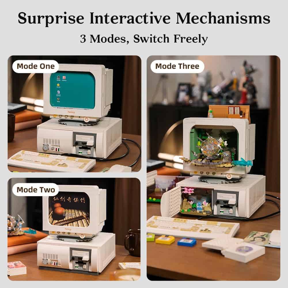 Set de bloques de construcción de computadora retro - Imagen 3