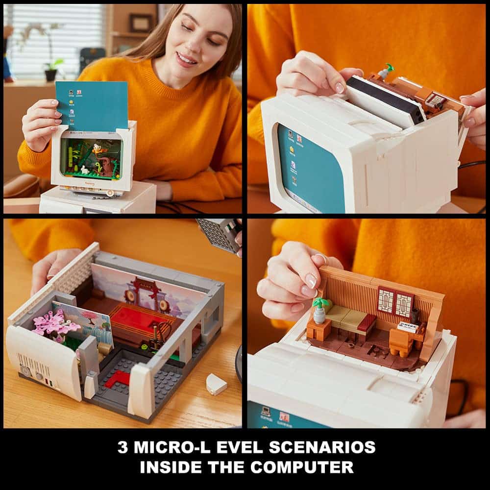 Set de bloques de construcción de computadora retro - Imagen 5