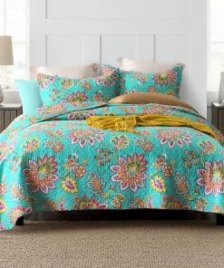 Juego de Colcha Quilt de Algodón Reversible para Cama