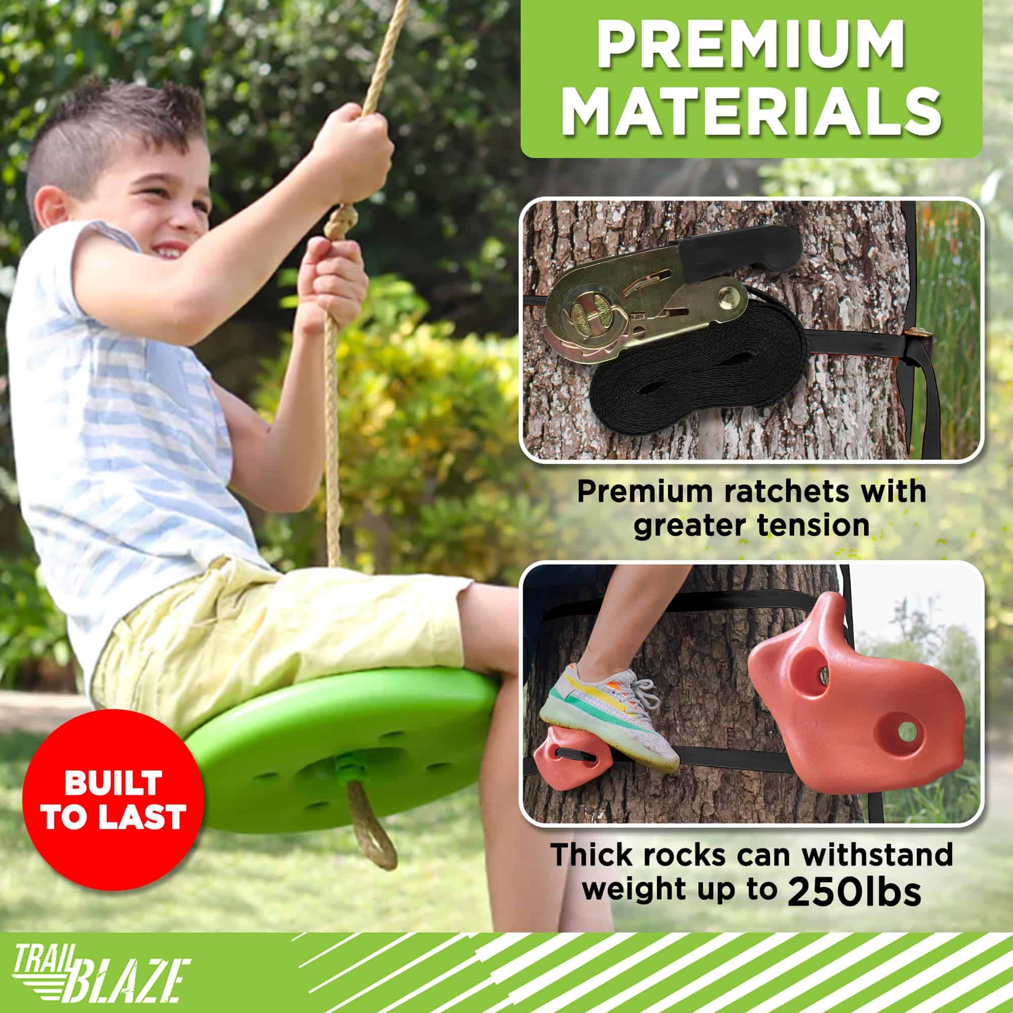 Kit de Cuerda de Tirolina de 70 pies y Agarres de Escalada - Imagen 6