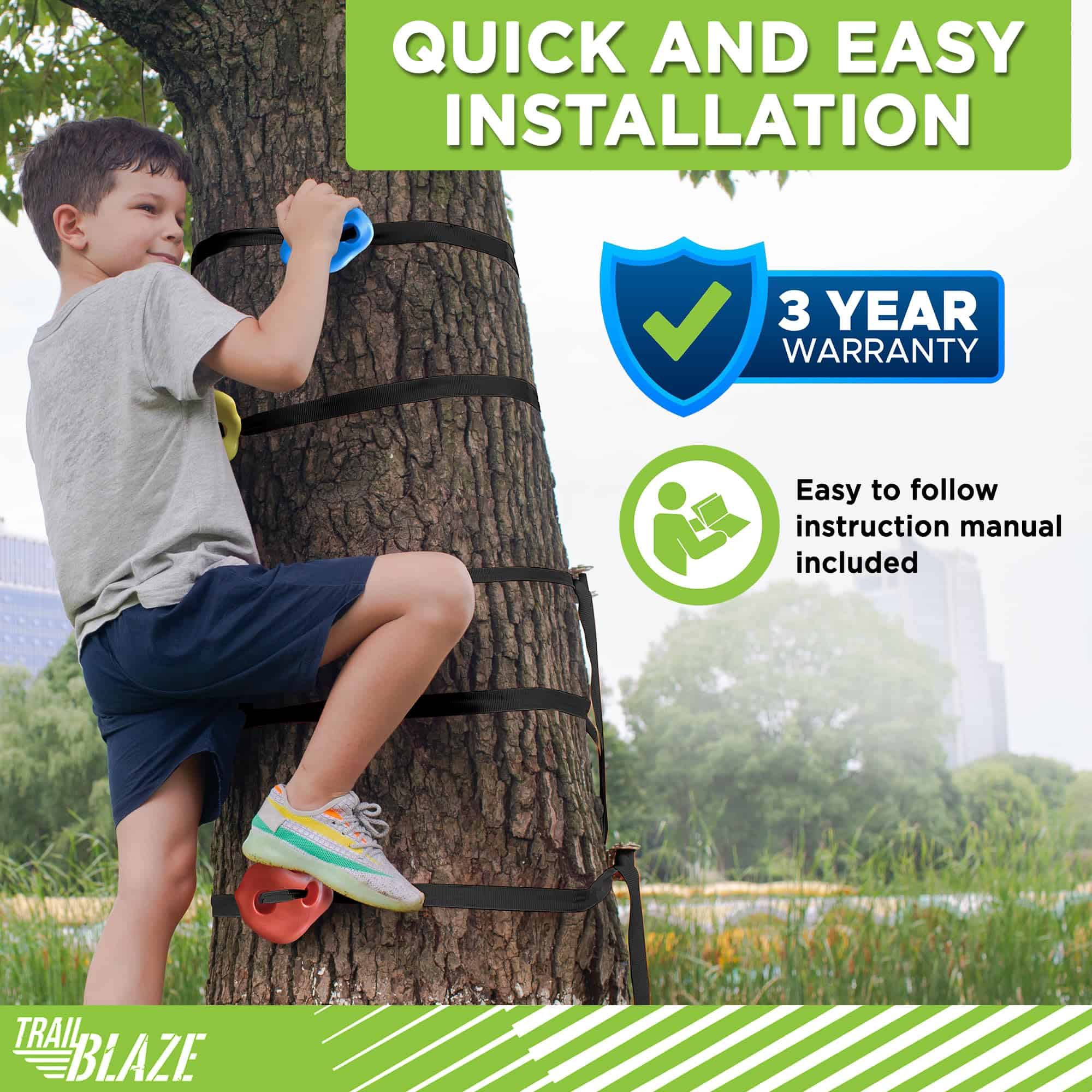 Kit de Cuerda de Tirolina de 70 pies y Agarres de Escalada - Imagen 9