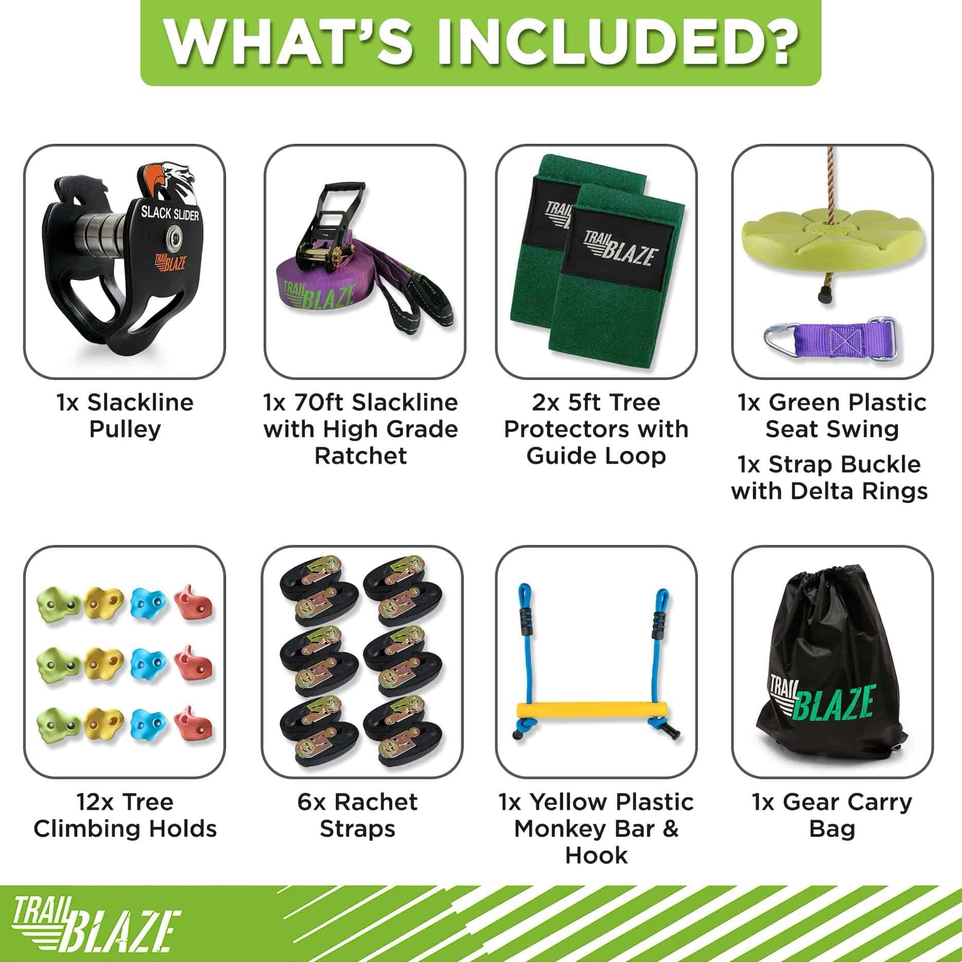 Kit de Cuerda de Tirolina de 70 pies y Agarres de Escalada - Imagen 3