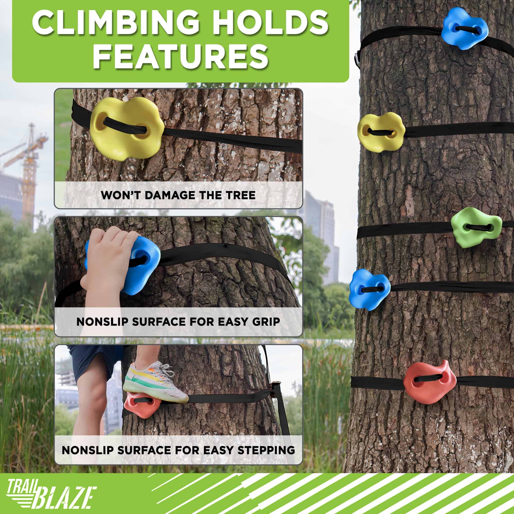 Kit de Cuerda de Tirolina de 70 pies y Agarres de Escalada - Imagen 5