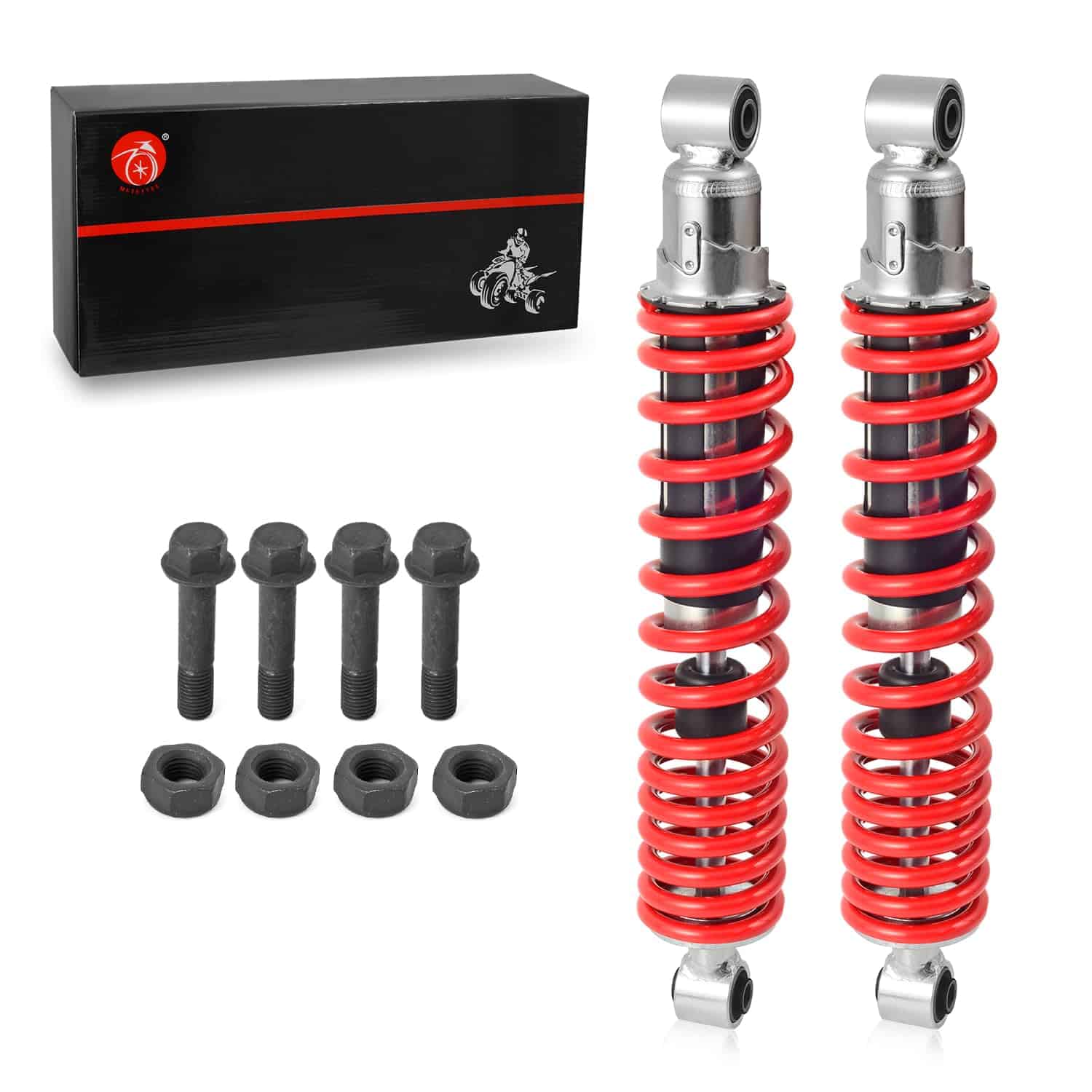 Amortiguador Delantero Resorte Rojo & Tuerca Bloqueo