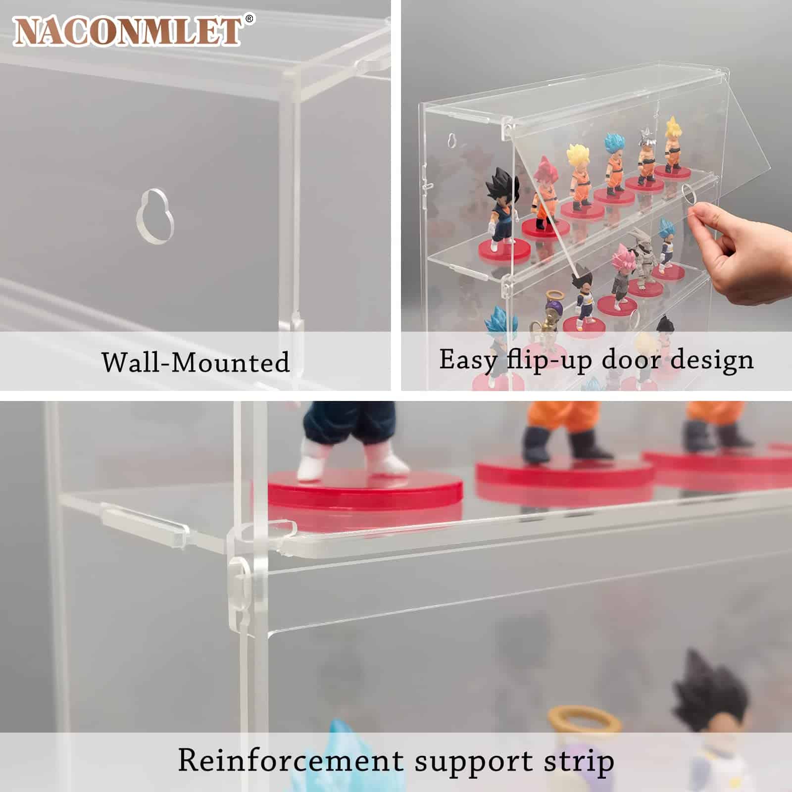 Vitrina de Acrílico Transparente Naconmlet con Luz LED para - Imagen 8