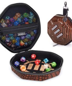 ENHANCE DND Dice Tray and Dice Case - Edición de -Marrón Dra