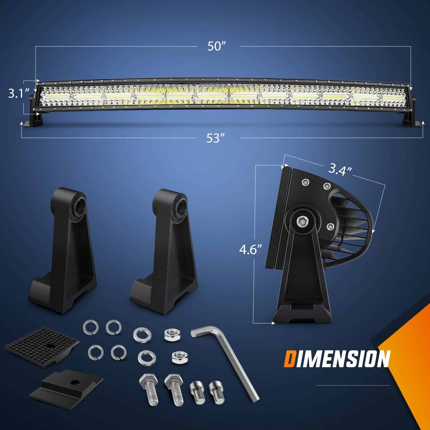 Nilight Barra de Luz LED Curva de 50 Pulgadas Triple Fila - Imagen 3