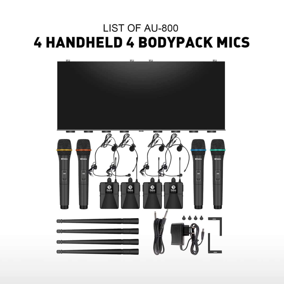 Sistema de micrófono inalámbrico Debra Audio AU800 Pro UHF - Imagen 10