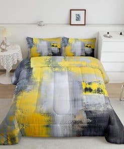 Juego de Edredón Retro Abstracto de Tamaño King Homewish,