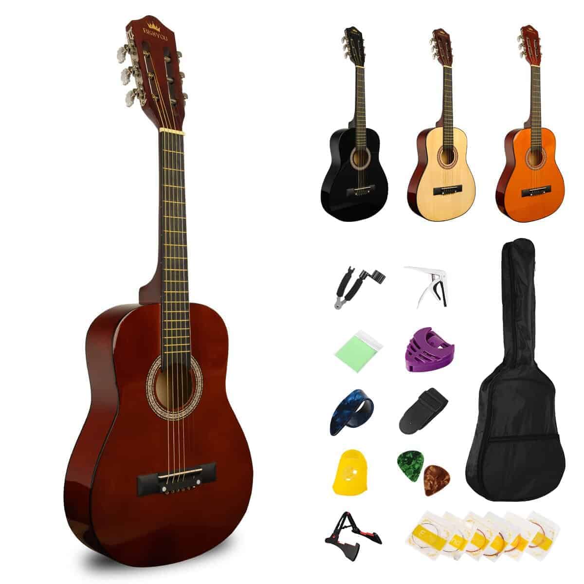 BESYOU 30in Kit de Inicio de Guitarra Clásica de Madera