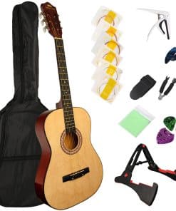 Guitarra Acústica BESYOU 38" Guitarra de Madera con kit