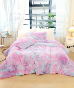 Juego de Funda de Edredón de Felpa Shaggy DYcolor, 3 Piezas