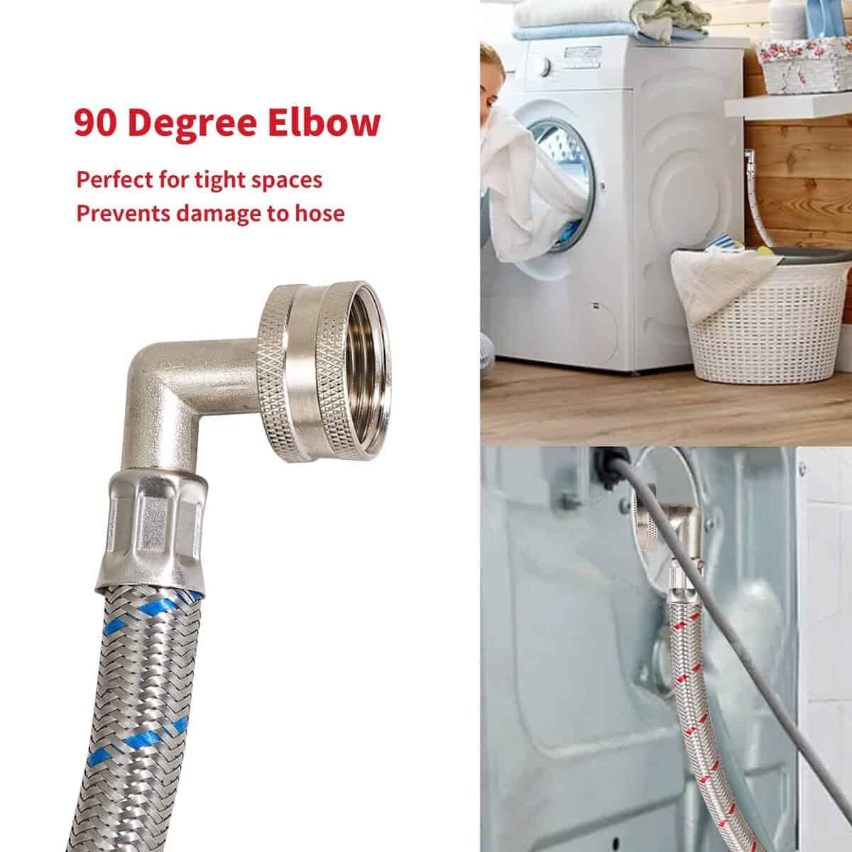 2 Pack 10 FT Mangueras de Lavadora de Acero Inoxidable con - Imagen 4