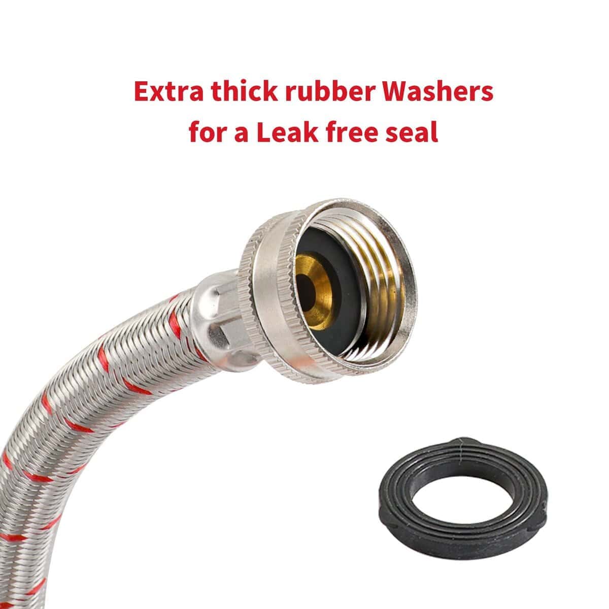 2 Pack 10 FT Mangueras de Lavadora de Acero Inoxidable con - Imagen 5