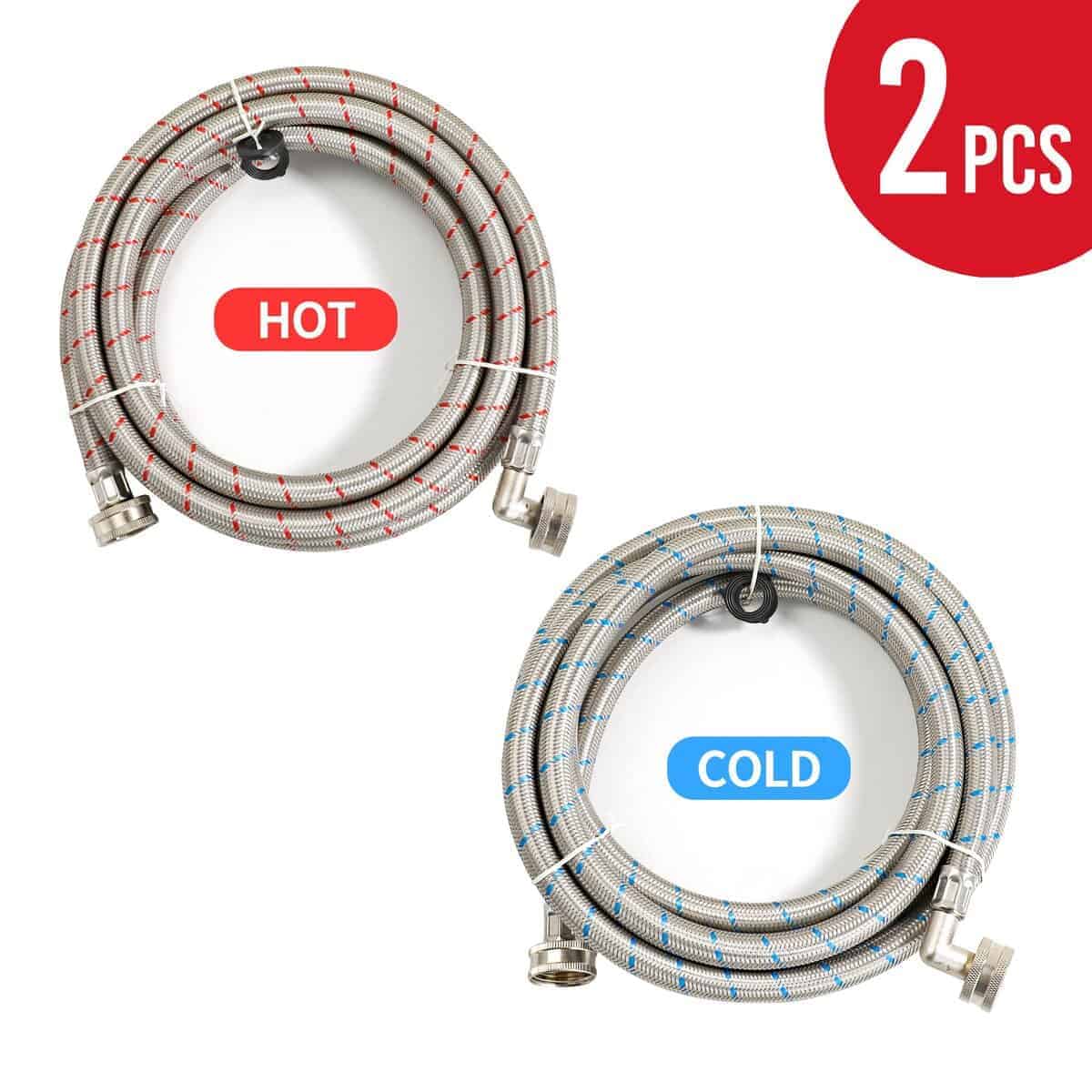 2 Pack 10 FT Mangueras de Lavadora de Acero Inoxidable con - Imagen 9