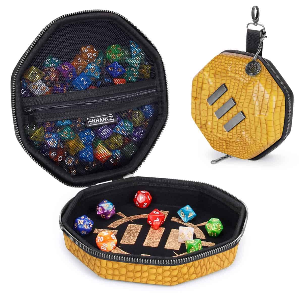 ENHANCE DND Dice Tray and Dice Case - Edición de -Dragon Gol