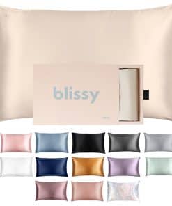Funda de almohada de seda Blissy - 100% Seda de -Champagne