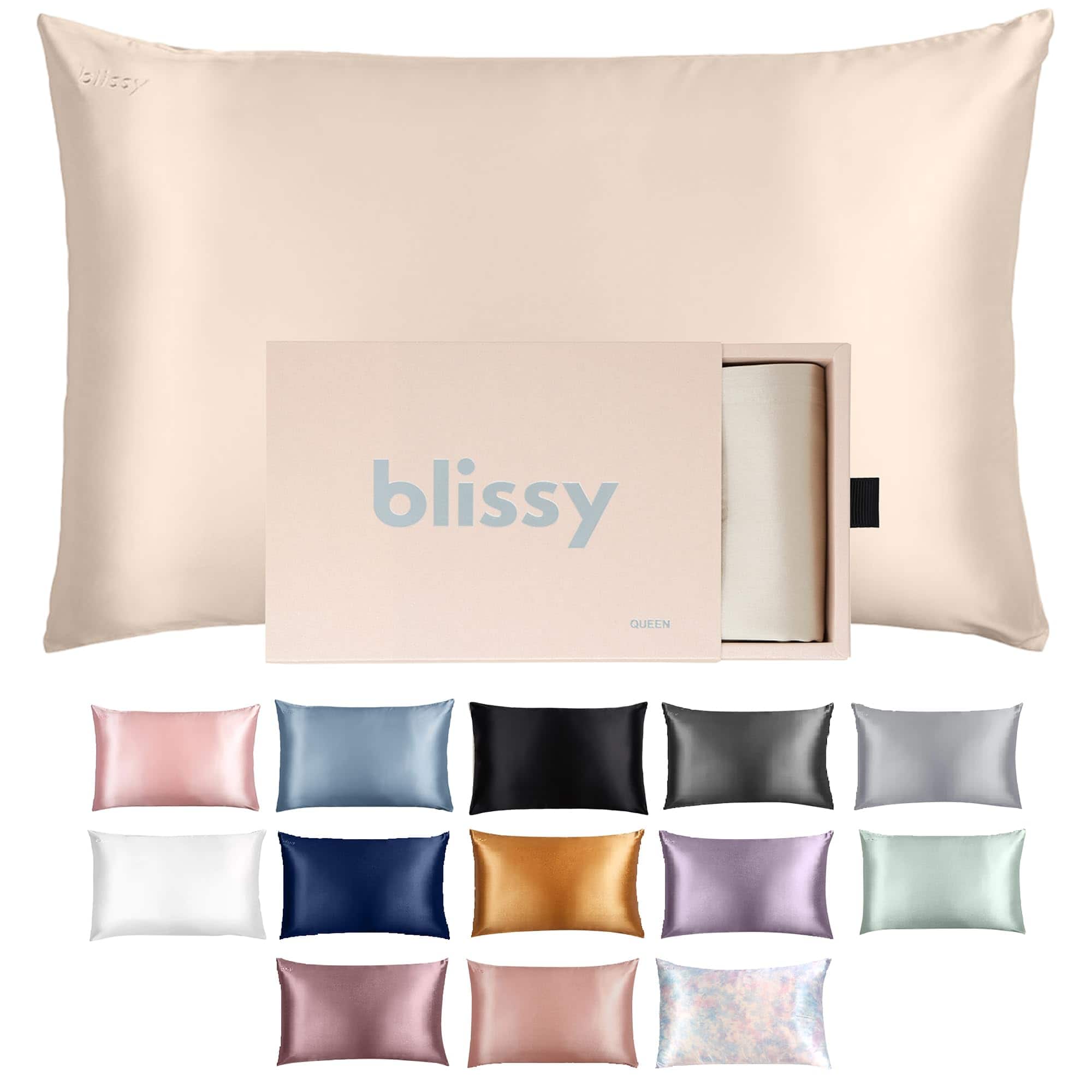 Funda de almohada de seda Blissy - 100% Seda de -Champagne