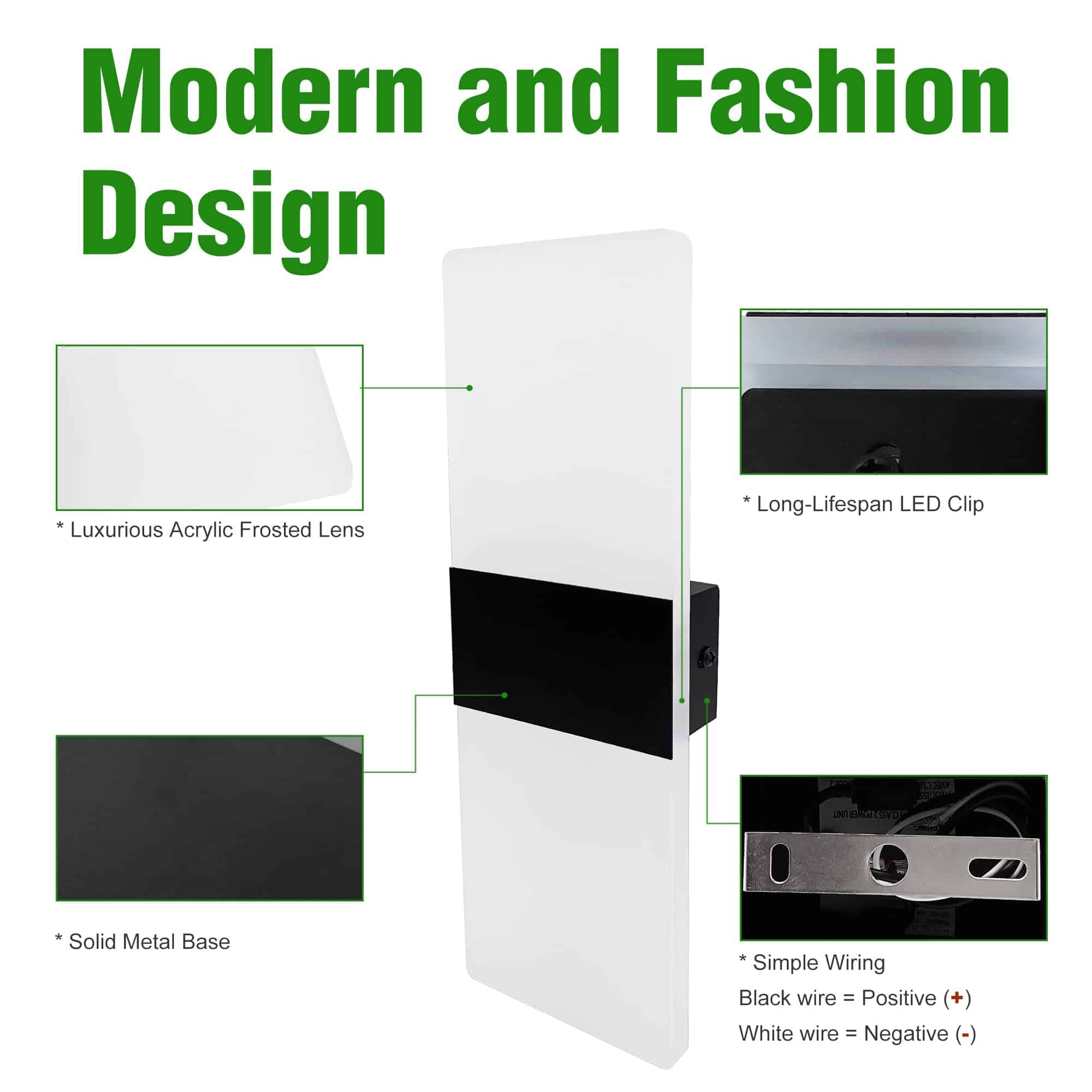 Homdec 2Pack RV Lámpara de Pared LED con Interruptor, - Imagen 7