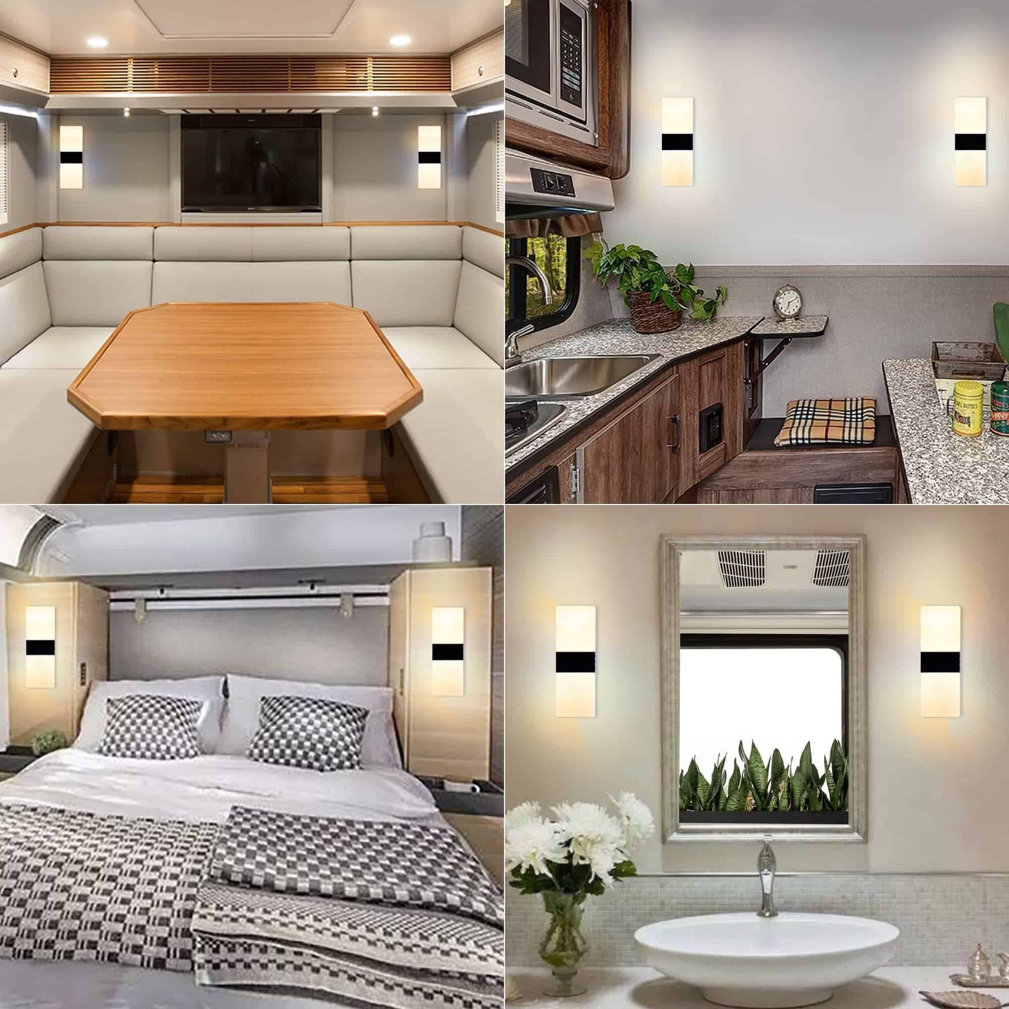 Homdec 2Pack RV Lámpara de Pared LED con Interruptor, - Imagen 9