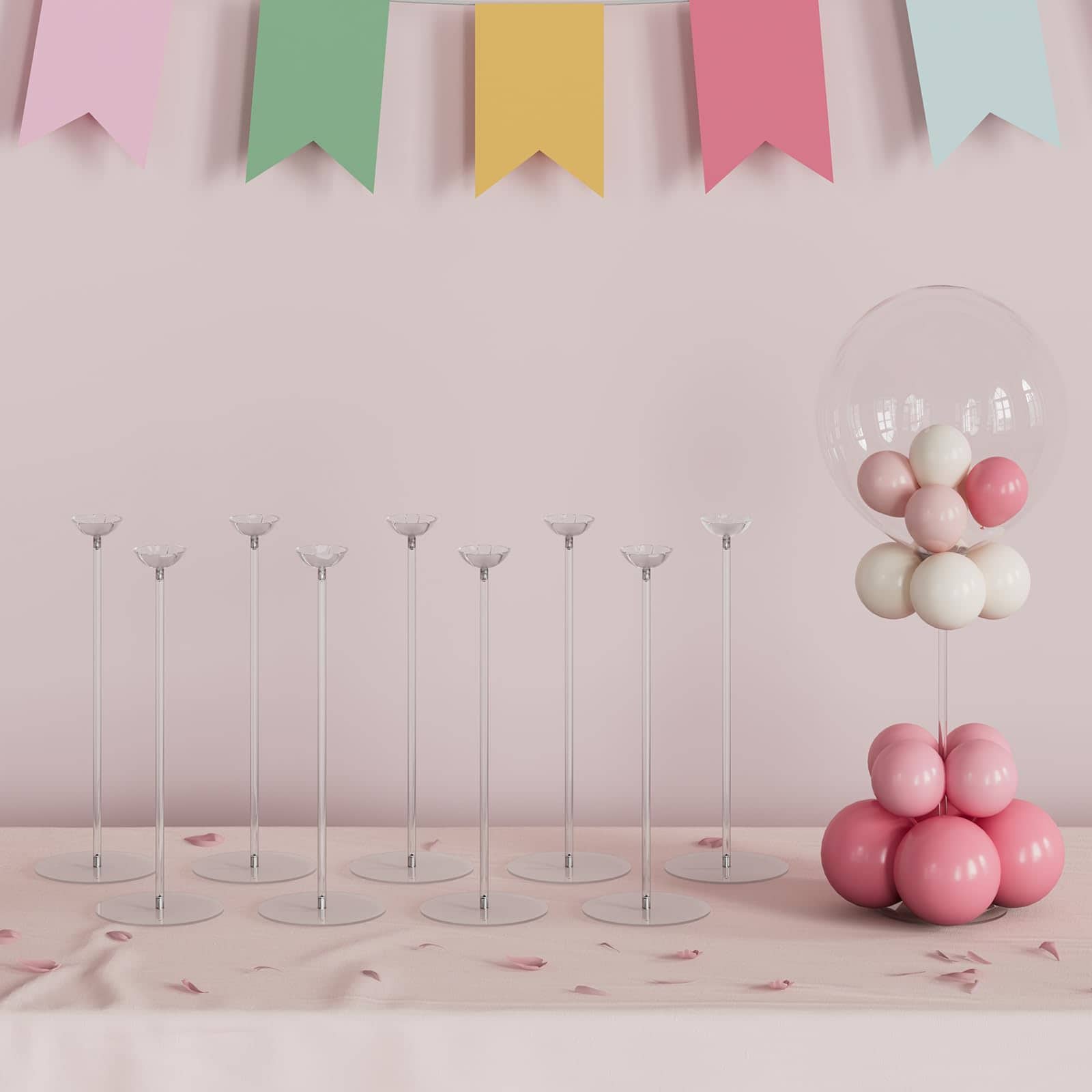 YALLOVE Kit de Soporte de Acrílico Transparente para Globos