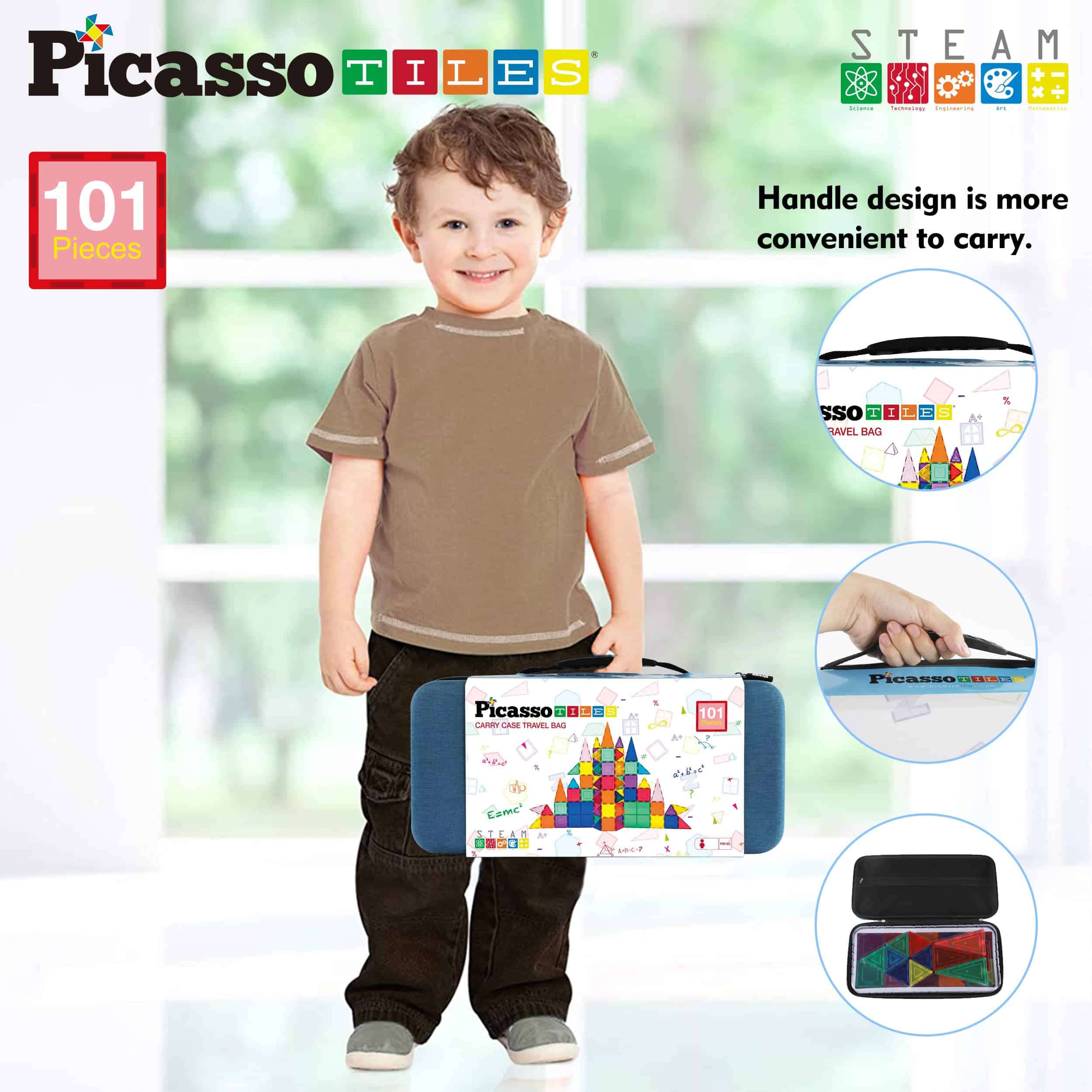 Juego de bloques magnéticos PicassoTiles 101 piezas + - Imagen 3