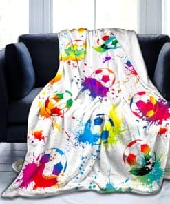 Manta de Fútbol Soccer Cobija Suave de Fannel Ligero y