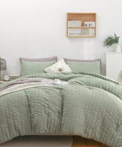 Set de Edredón HAOWANER Verde Salvia para Cama Queen, Set