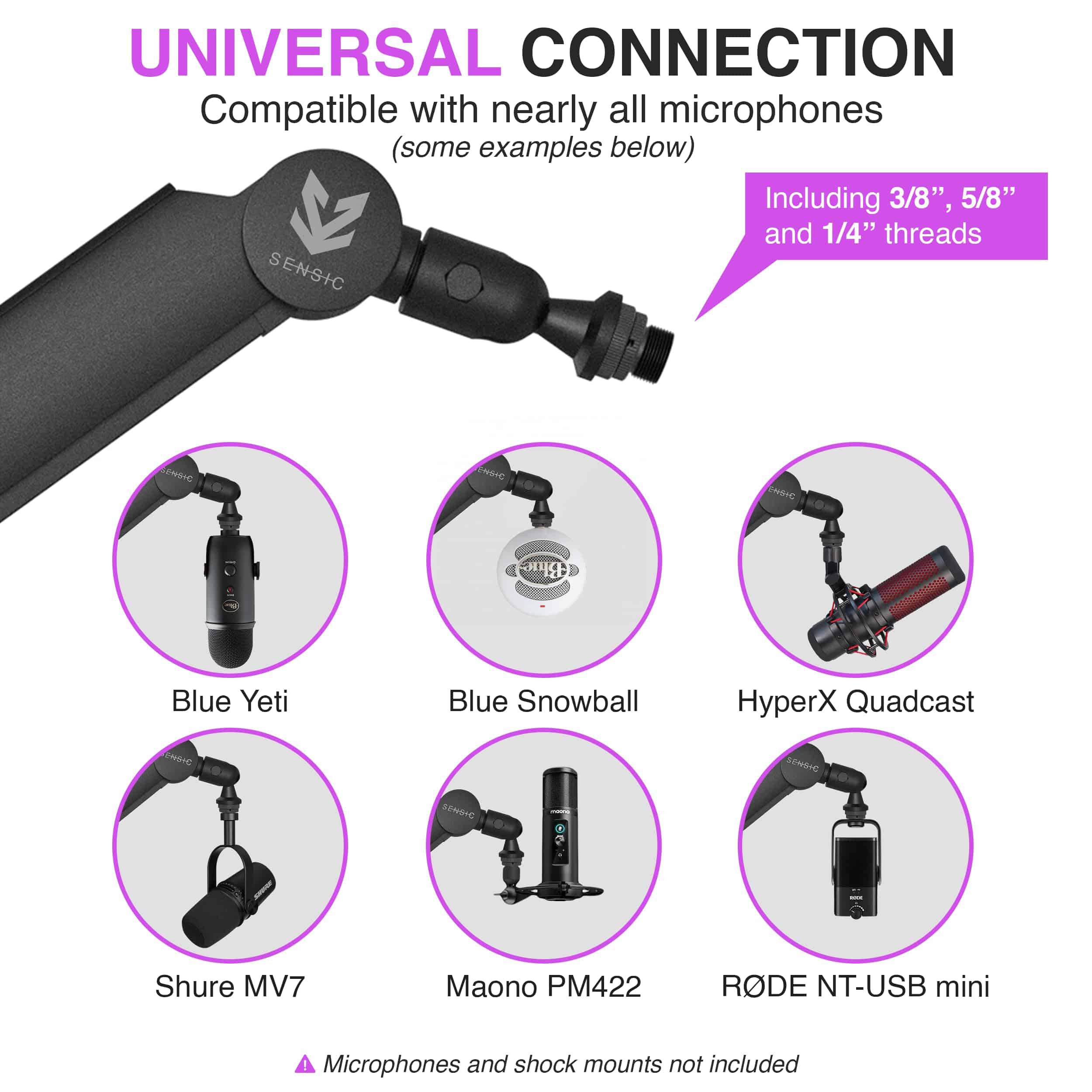 Brazo articulado para micrófono Sensic SA-30, soporte de - Imagen 3