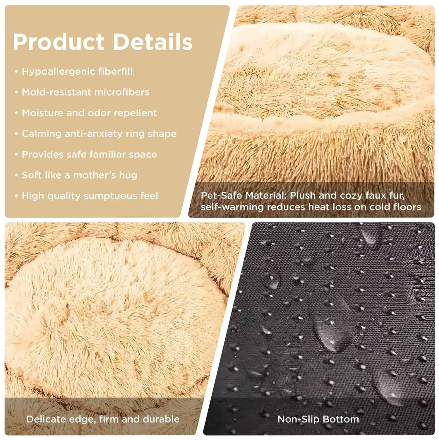 Cama relajante para perros Earthgenics - Cama esponjosa y - Imagen 5