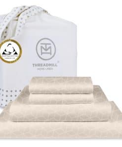 Juego de sábanas de algodón egipcio -Beige claro Cadence