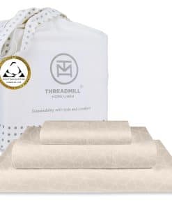 Juego de sábanas de algodón egipcio -Beige claro Cadence