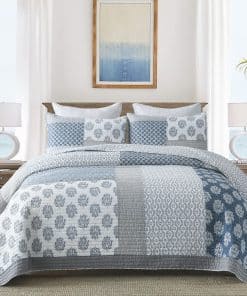 Edredón KALOOLA tamaño King Azul, Colcha 100% algodón