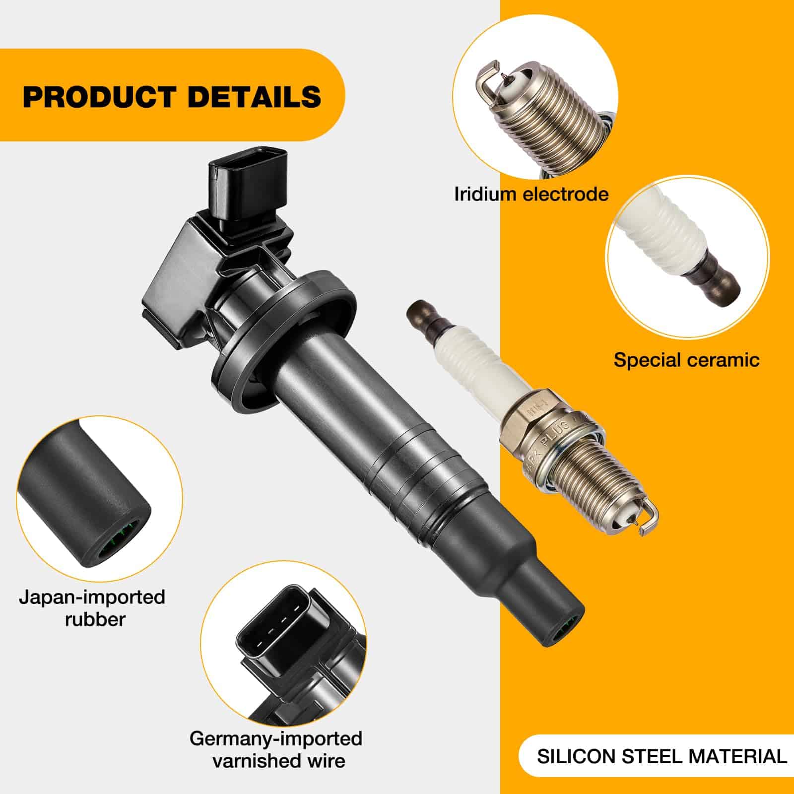 Bobina de encendido UF247 y bujías de iridio 4503 - Imagen 3