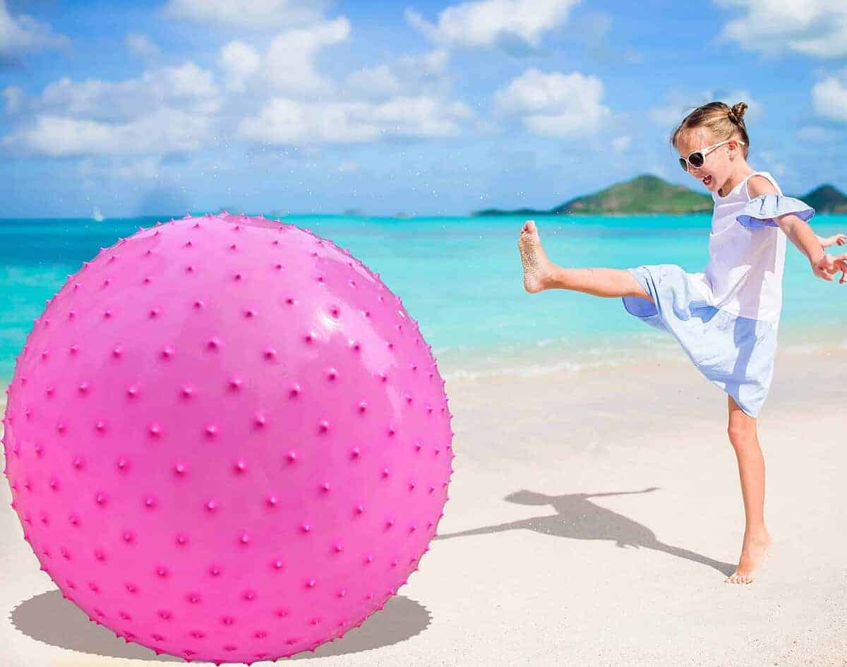 Pelota de masaje sensorial grande para niños, -Rosa - Imagen 3