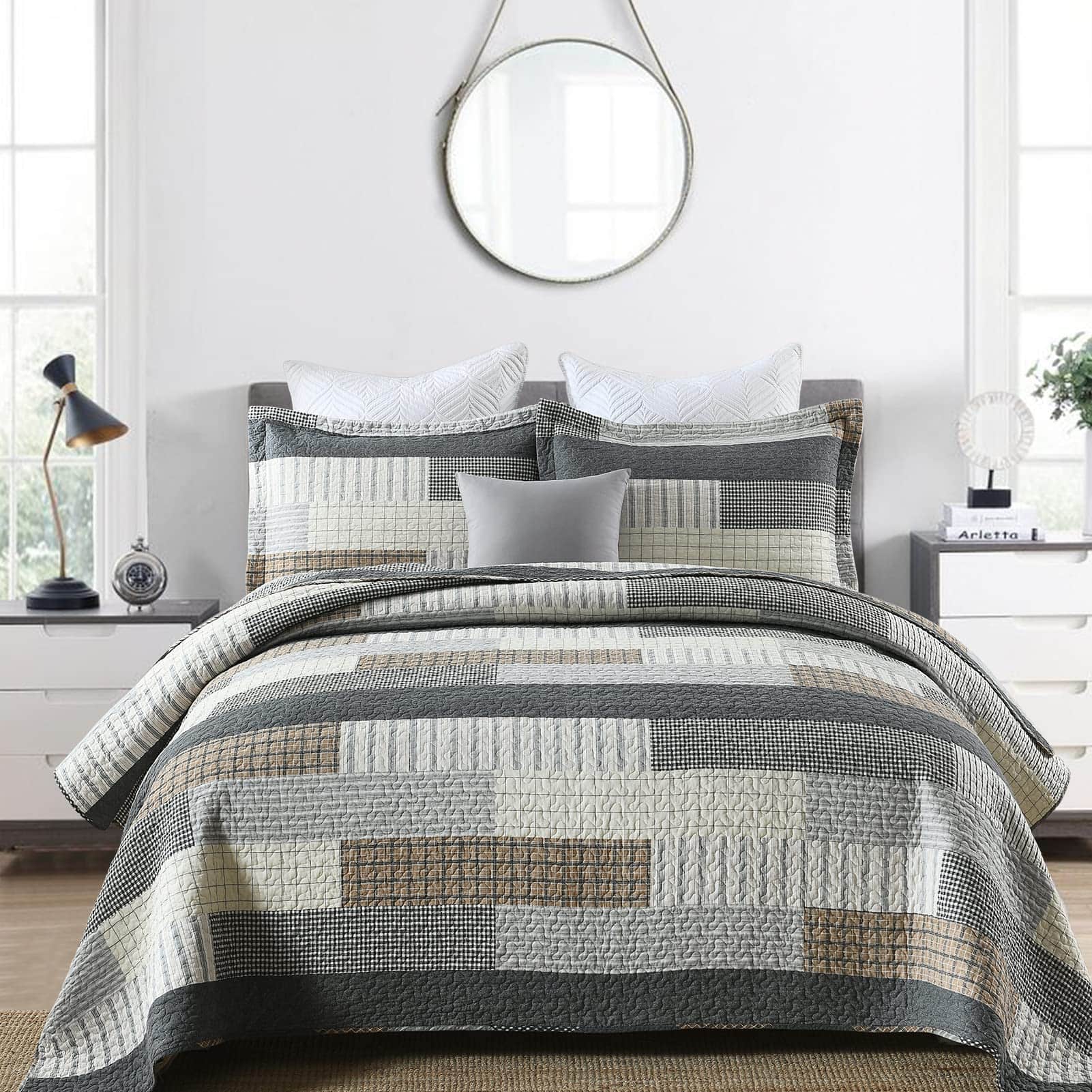 Colcha King Size PERHOM - 100% Algodón Estilo Rústico para