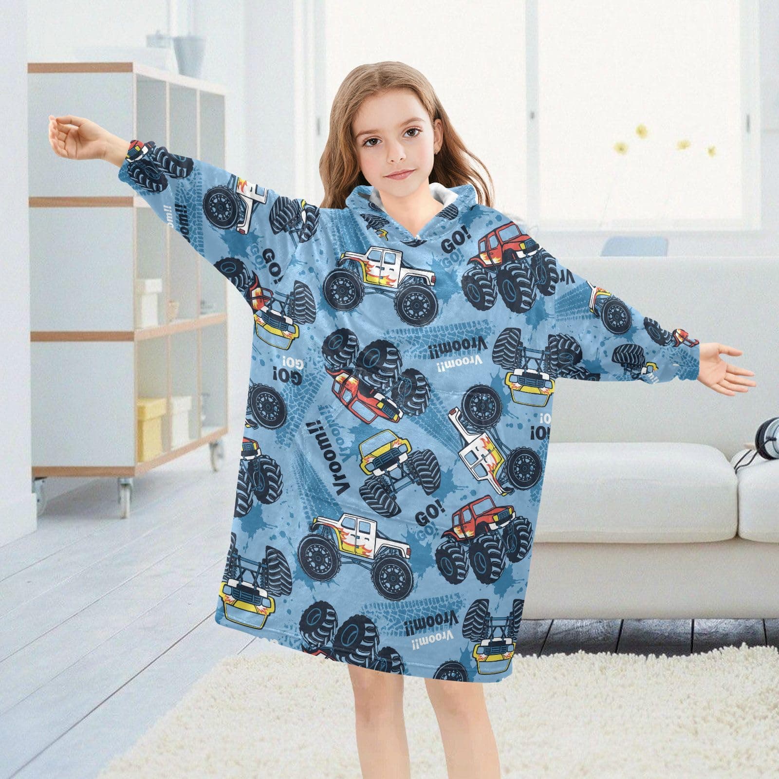 Manta con Capucha Monster Truck Car para Niños, Súper Suave - Imagen 6