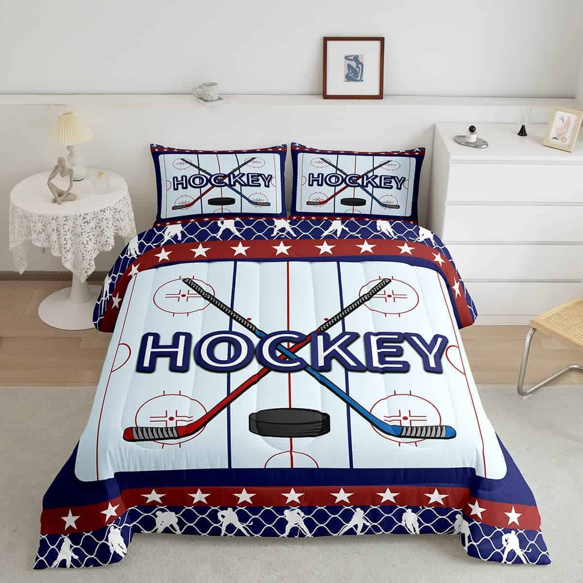 Juego de edredón de hockey, Juego de ropa de cama de
