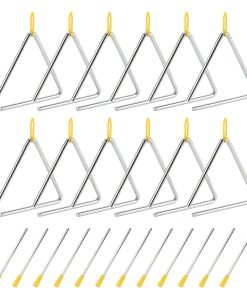 Paquete de 12 Triángulos Musicales de 6 Pulgadas de SOUJAP,