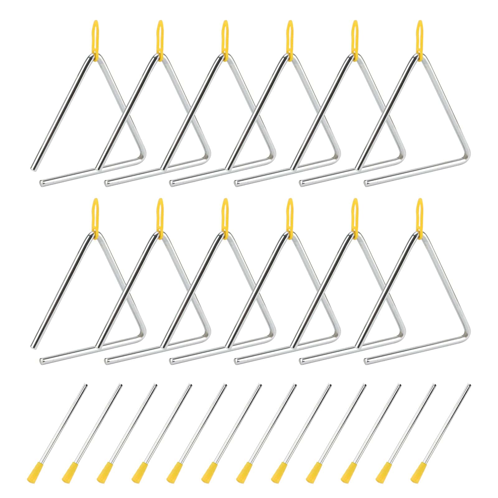 Paquete de 12 Triángulos Musicales de 6 Pulgadas de SOUJAP,