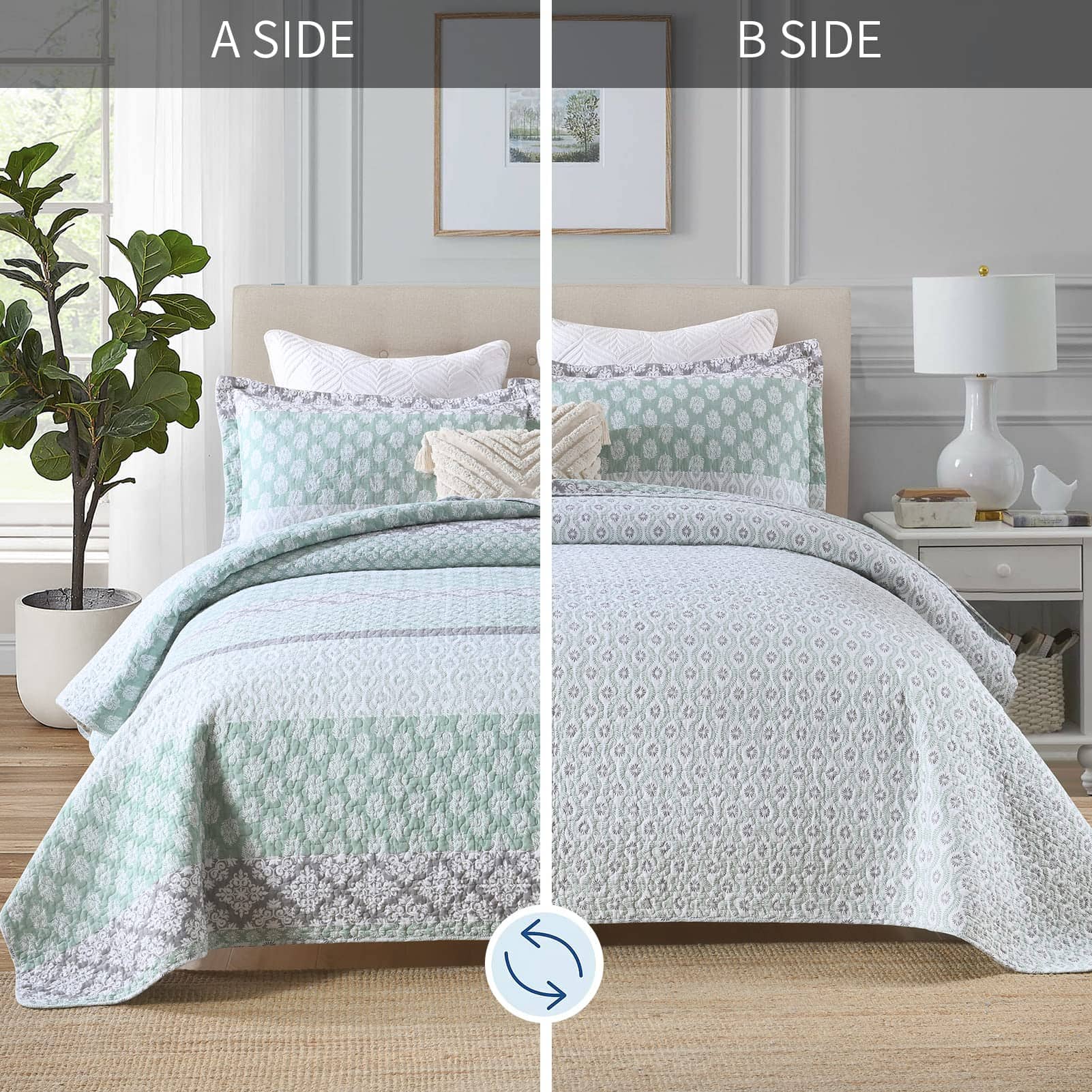 SahSahCasa Quilt Queen Size, Set de Colcha Queen, Colcha - Imagen 7