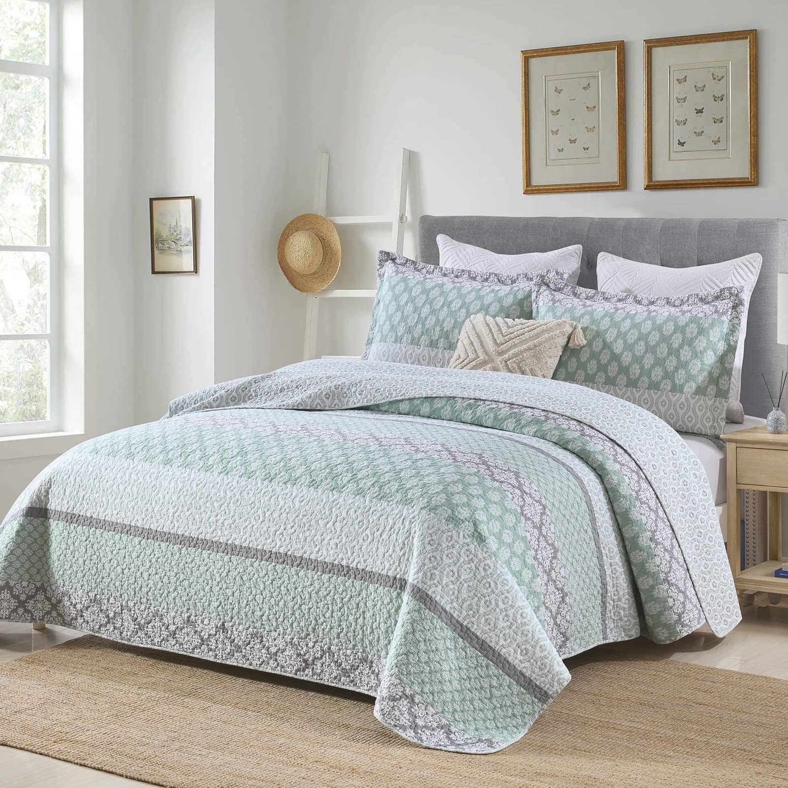 SahSahCasa Quilt Queen Size, Set de Colcha Queen, Colcha - Imagen 3