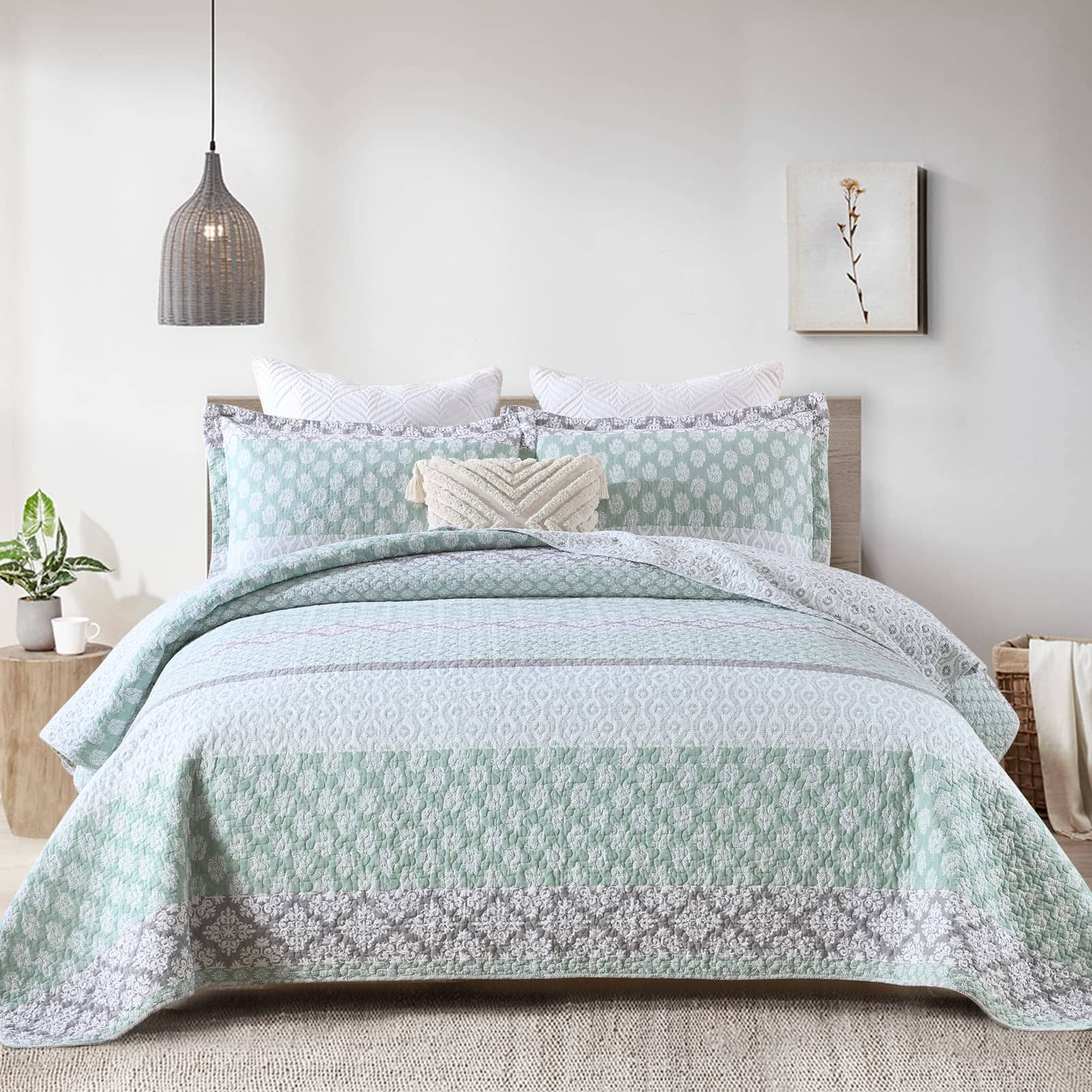 SahSahCasa Quilt Queen Size, Set de Colcha Queen, Colcha