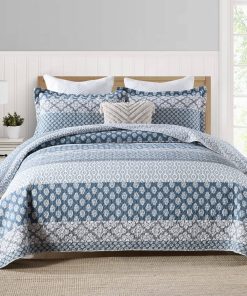 Juego de Edredón Queen KALOOLA Azul, Edredón Acolchado