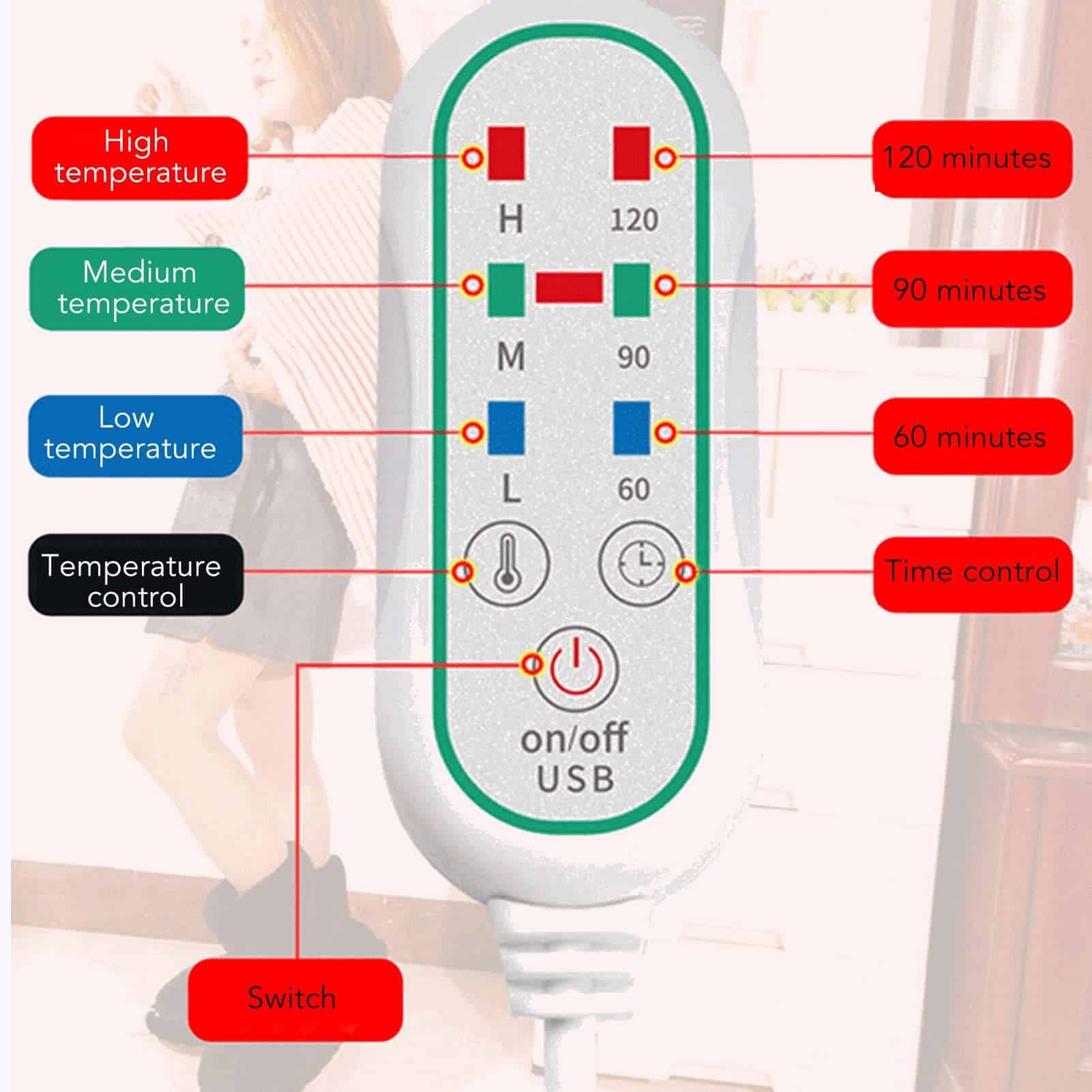 Manta Eléctrica Térmica, Manta Eléctrica para Calentar con - Imagen 7