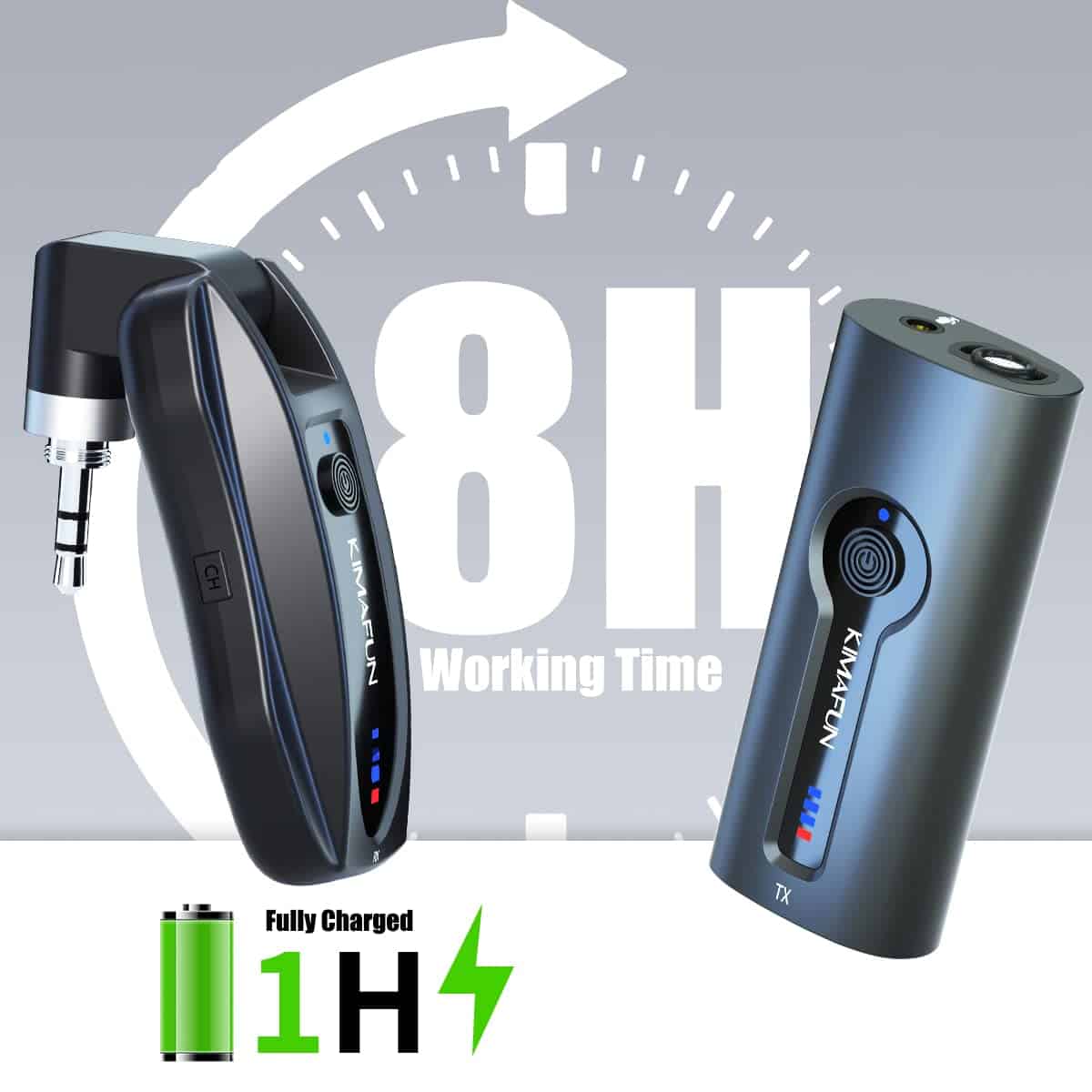 Micrófono Inalámbrico Lavalier KIMAFUN, Trabaja 8hs/165FT - Imagen 5