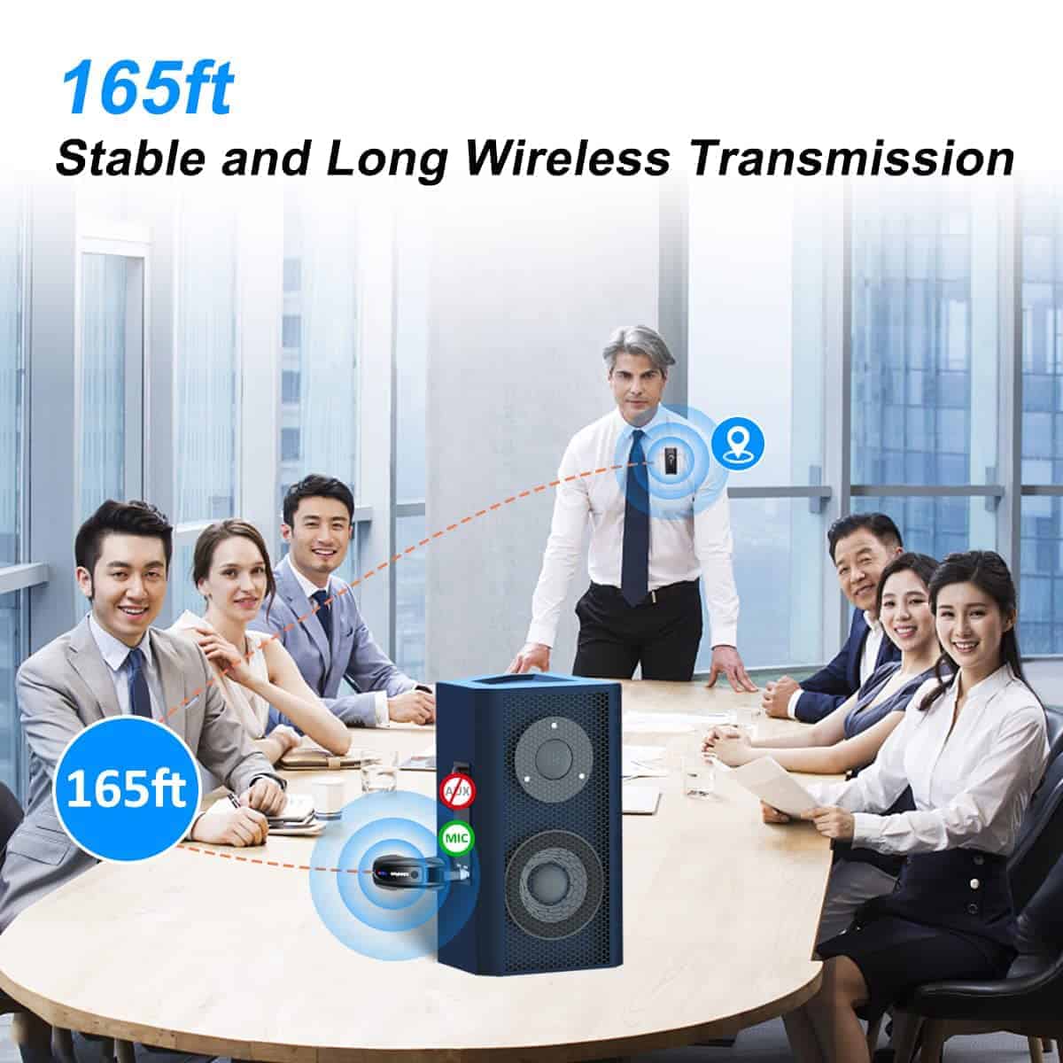 Micrófono Inalámbrico Lavalier KIMAFUN, Trabaja 8hs/165FT - Imagen 4